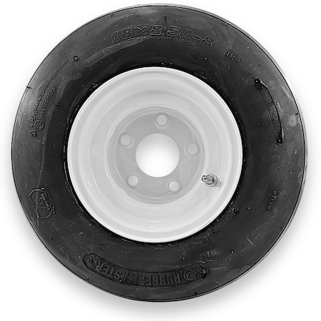 Rubbermaster - Steel Master Rubbermaster 18x8.50-8 4 Ply Rib Tire and 5 on 4.5 Stamped Wheel Assembly 598999